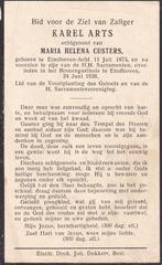 Arts Karel 1873 Acht 1938 Eindhoven, Ophalen of Verzenden, Bidprentje