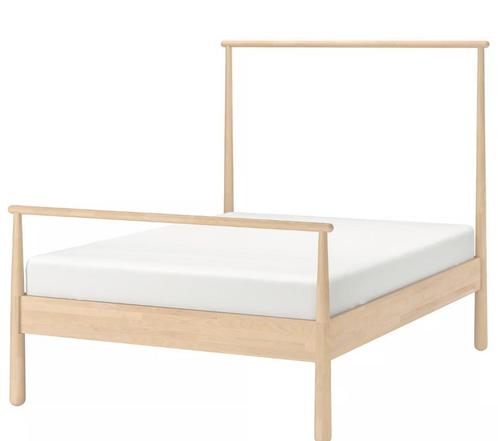 Ikea Gjörja Bed, Huis en Inrichting, Slaapkamer | Bedden, Zo goed als nieuw, Tweepersoons, 140 cm, 200 cm, Hout, Bruin, Ophalen