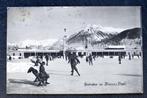 De ijsbaan van Davos, met schaatsers, 1909, Verzenden, Voor 1920, Gelopen, Sport en Spel