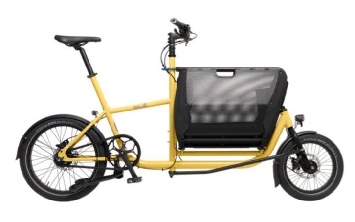 Nieuwe Muli Muskel opvouwbare bakfiets geel, Fietsen en Brommers, Fietsen | Bakfietsen, Nieuw, Overige merken, 2 kinderen, Opvouwbaar