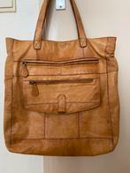 Leren schoudertas shopper Pieces licht cognac kleur, Overige merken, Gebruikt, Bruin, Ophalen of Verzenden
