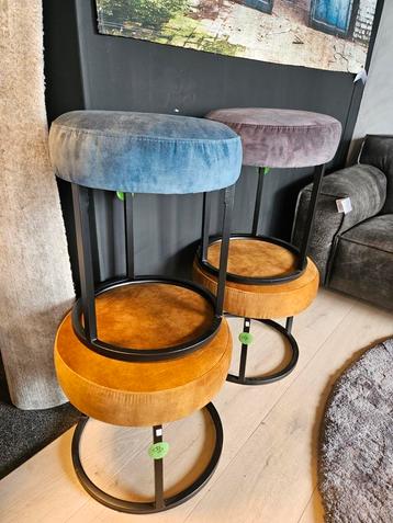 Voetenbankje poef krukje velvet velours