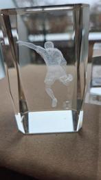 Glazen voetbal trofee, Wit, Ophalen of Verzenden, Minder dan 50 cm, Glas