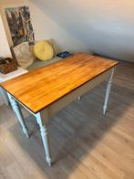 Houten Bureau/Tafel - Wit & Hout, Huis en Inrichting, Tafels | Eettafels, Ophalen, Gebruikt, 100 tot 150 cm, Tot twee personen