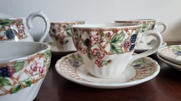 4 Engelse kop+schotels. Churchill The Chartwelll Collection beschikbaar voor biedingen