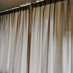 Mooie beige/taupe gordijnen voor raam van 2,30 mtr, Beige, 200 cm of meer, Zo goed als nieuw, 200 cm of meer