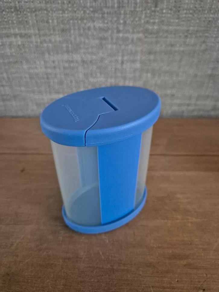 Tupperware Kruidenovaaltje peper/zout Blauw 275ML, Huis en Inrichting, Keuken | Tupperware, Zo goed als nieuw, Overige typen, Blauw