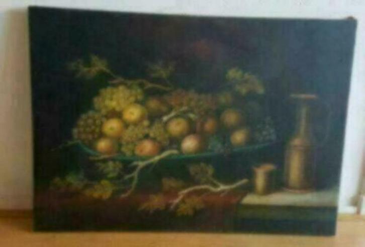 Olieverf fruitschaal herfst koperen kan Jan de Groot Scheen, Antiek en Kunst, Kunst | Schilderijen | Klassiek, Ophalen