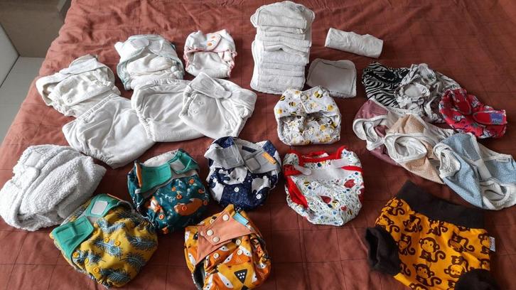 Pakket wasbare luiers, Kinderen en Baby's, Overige Kinderen en Baby's, Zo goed als nieuw, Ophalen of Verzenden