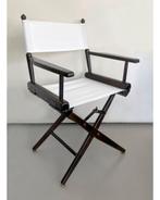 VINTAGE JAREN '80 REGISSEURSSTOEL TEAK KATOEN UITST. STAAT !, Huis en Inrichting, Stoelen, Ophalen, Gebruikt, Overige kleuren
