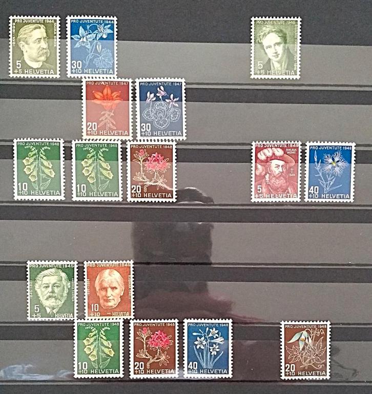 Zwitserland : 1944-1949 Pro Juventute Alpenbloemen losse waa, Postzegels en Munten, Postzegels | Europa | Zwitserland, Verzenden