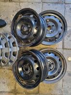 4x100 14 inch Stalen velgen met wieldoppen, Auto diversen, Wieldoppen, Ophalen of Verzenden, Gebruikt