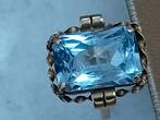 Prachtige vintage gouden ring met grote facetgeslepen topaas, Sieraden, Tassen en Uiterlijk, Antieke sieraden, Ophalen of Verzenden