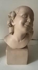 Brocante Buste glimlachend meisje, Antiek en Kunst, Curiosa en Brocante, Ophalen of Verzenden