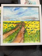 Aquarel koolzaadveld, Antiek en Kunst, Ophalen of Verzenden