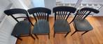 4 zwarte retro stoelen, Huis en Inrichting, Ophalen, Gebruikt, Zwart