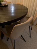 Beige Velvet Eetstoel 6 Stuks, Huis en Inrichting, Stoelen, Ophalen, Overige kleuren, Zo goed als nieuw, Modern