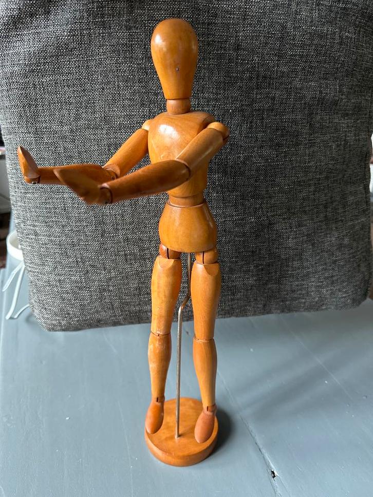 Vintage Articulatie Mannequin - Beeld/Houtsnijwerk Kunst, Antiek en Kunst, Kunst | Beelden en Houtsnijwerken, Ophalen of Verzenden