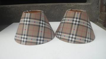 2x lampenkap set stel twee lampenkappen Burberry geruit rond beschikbaar voor biedingen