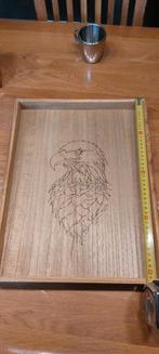 Adelaar.gebrand op een houten dienblad., Ophalen of Verzenden, Zo goed als nieuw, Hout