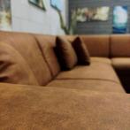 *SHOWROOMMODEL | Hoekbank | Cognac | Suede | Bank | Sofa, Huis en Inrichting, Banken | Bankstellen, Stof, Modern design congac suede hoekbank bank bankstel sofa