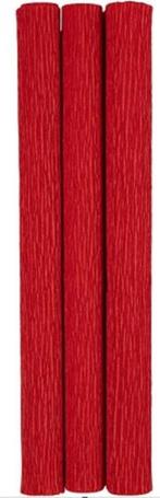 Crêpepapier 105 grams rood 3 rolletjes 25 x 60 cm per rol, Hobby en Vrije tijd, Knutselen, Nieuw, Ophalen of Verzenden, Materiaal