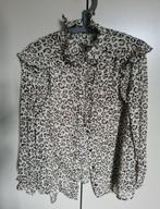 Zara blouse tijgerprint roesjes maat l, Bruin, Verzenden, Zara, Maat 42/44 (L)