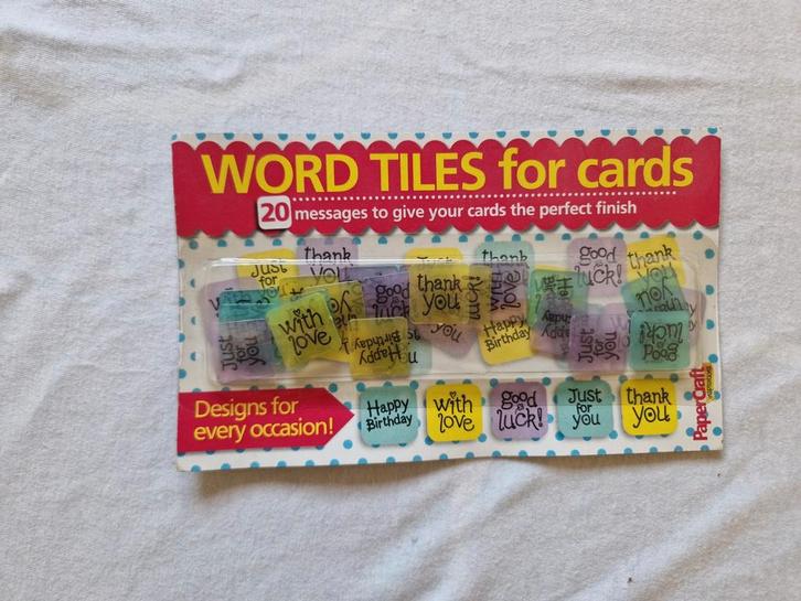 Word Tiles - Kaartdecoratie, Hobby en Vrije tijd, Kaarten | Zelf maken, Nieuw, Overige typen, Overige thema's, Ophalen of Verzenden