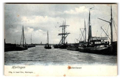 Harlingen, Buitenhaven, Verzamelen, Ansichtkaarten | Nederland, Gelopen, Friesland, Voor 1920, Verzenden