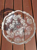 2x Walther glas schaal en basket met roosjes, Nieuw, Glas, Rond, Ophalen of Verzenden