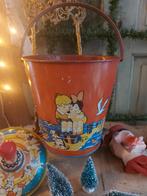Vintage blikken speelgoed emmer , strandemmer, Ophalen of Verzenden