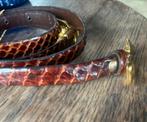 Slangenleren riem 90 cm, Verzenden, Nieuw, Bruin, 80 tot 90 cm