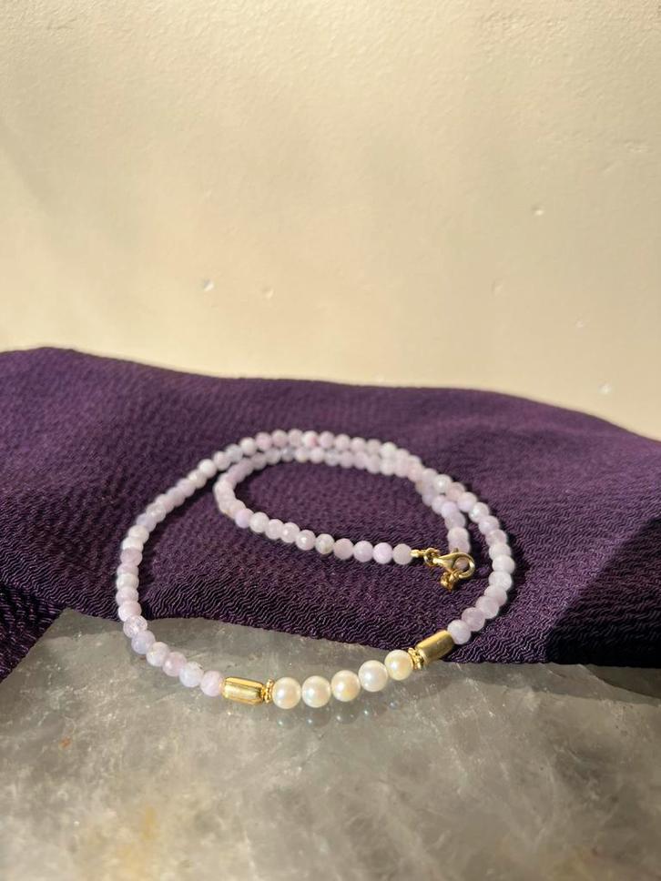 Kunziet Akoya zoutwater parel beschermt eigenliefde magie, Sieraden, Tassen en Uiterlijk, Kettingen, Nieuw, Zilver, Roze, Met edelsteen