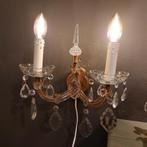Prachtige set van 2 brocante wandlampen met pegels en mooi o, Ophalen of Verzenden