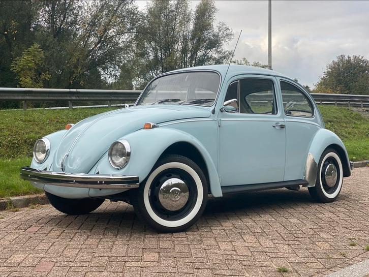 Volkswagen Kever 1968 1500cc, Auto's, Volkswagen, Bedrijf, Beetle (Kever), Benzine, Sedan, Handgeschakeld, Blauw, Kunstmatig leder