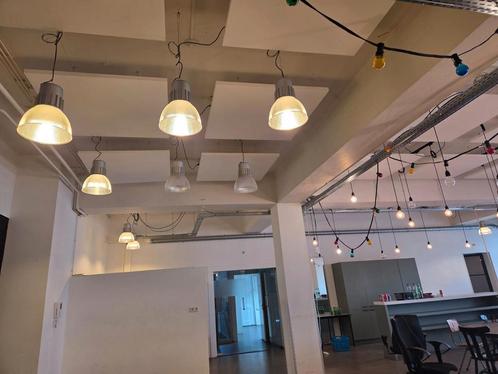 Industriële Lampen, Huis en Inrichting, Lampen | Hanglampen, Gebruikt, Minder dan 50 cm, Glas, Metaal, Ophalen of Verzenden