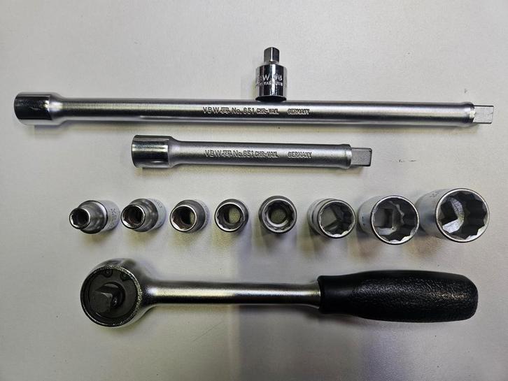VBW doppenset 3/8" 7-8-9-10-12-13-17-19, Auto diversen, Autogereedschap, Ophalen of Verzenden