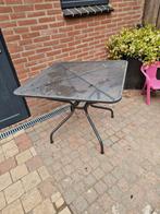 Ijzeren tuin tafel, Ophalen, Zo goed als nieuw, Vierkant, Metaal