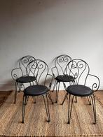 4 Franse tuinstoelen terras Brocante vintage, Ophalen, Onbekend, Onbekend, Onbekend