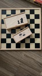 Schaak, dam bord incl stenen zgan, Hobby en Vrije tijd, Gezelschapsspellen | Bordspellen, Ophalen of Verzenden, Zo goed als nieuw