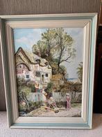 Unieke stijl olieverf schilderij gesigneerd, Antiek en Kunst, Ophalen of Verzenden