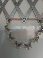 120 Groen/roze ketting, Ophalen of Verzenden, Zo goed als nieuw, Groen, Overige materialen