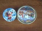 2 nostalgisch winter koekblik blik trommel, Ophalen of Verzenden