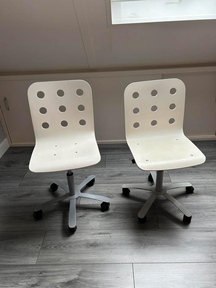 Twee Burostoelen Ikea Jules, Huis en Inrichting, Bureaustoelen, Zo goed als nieuw, Wit, Ophalen