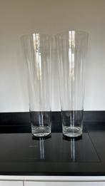 2 grote glazen vazen, Huis en Inrichting, Woonaccessoires | Vazen, Overige kleuren, 50 tot 75 cm, Ophalen of Verzenden, Glas