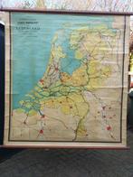 Schoolkaart Nederland., Antiek en Kunst, Antiek | Schoolplaten, Ophalen, Aardrijkskunde