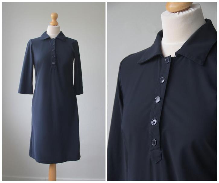 Josephine & Co - mooie travel jurk / marine blauw / maat 34, Kleding | Dames, Jurken, Zo goed als nieuw, Maat 34 (XS) of kleiner