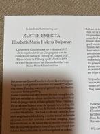 Zr Buijsman 1917 Grootebroek 2004 Tilburg, Verzamelen, Bidprentjes en Rouwkaarten, Ophalen of Verzenden