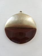 Ronde vintage bruine kettinghanger hanger, Overige materialen, Gebruikt, Ophalen of Verzenden, Goud