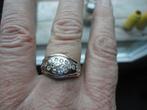 mooie echt zilveren ring met steentjes maat 17,5 zilv 925, 17 tot 18, Met kristal, Ophalen of Verzenden, Dame